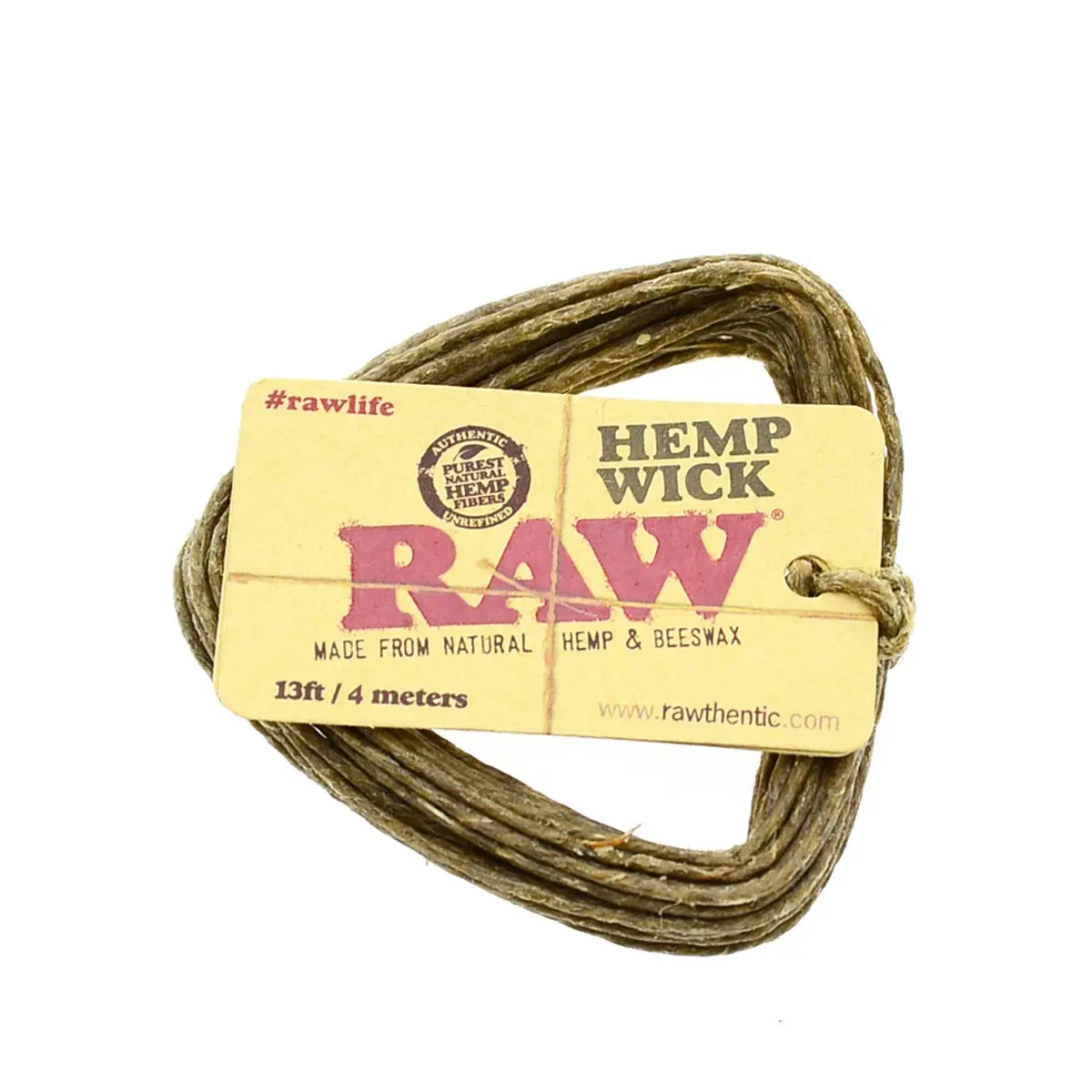 RAW Hemp Wick mèche de chanvre 1m + distributeur