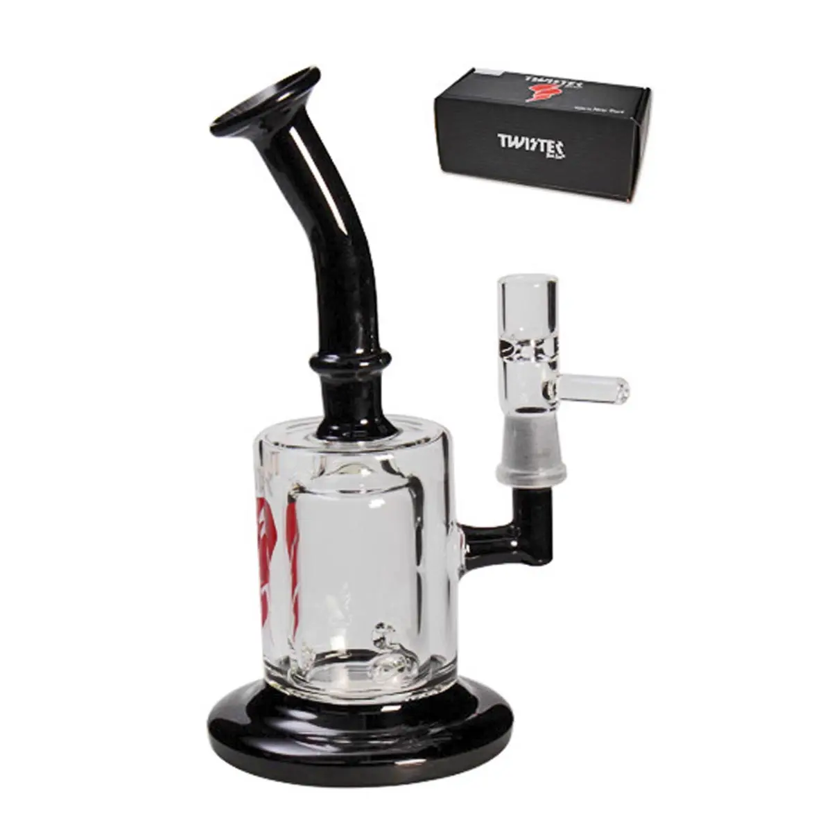 Bong en verre 'Twister' Black Leaf 14,5