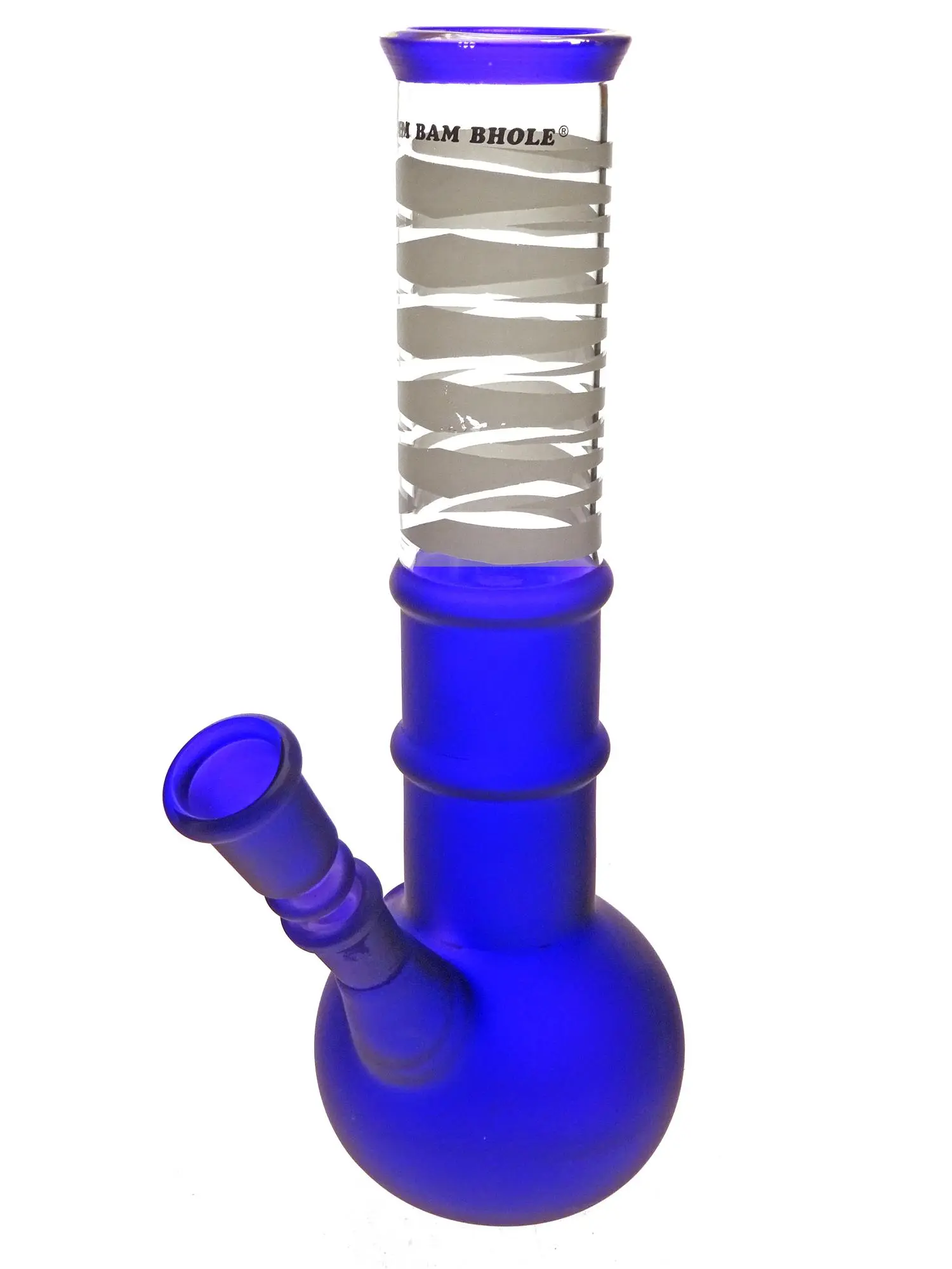 Bong en verre sablé 24cm 14,5mm Bleu