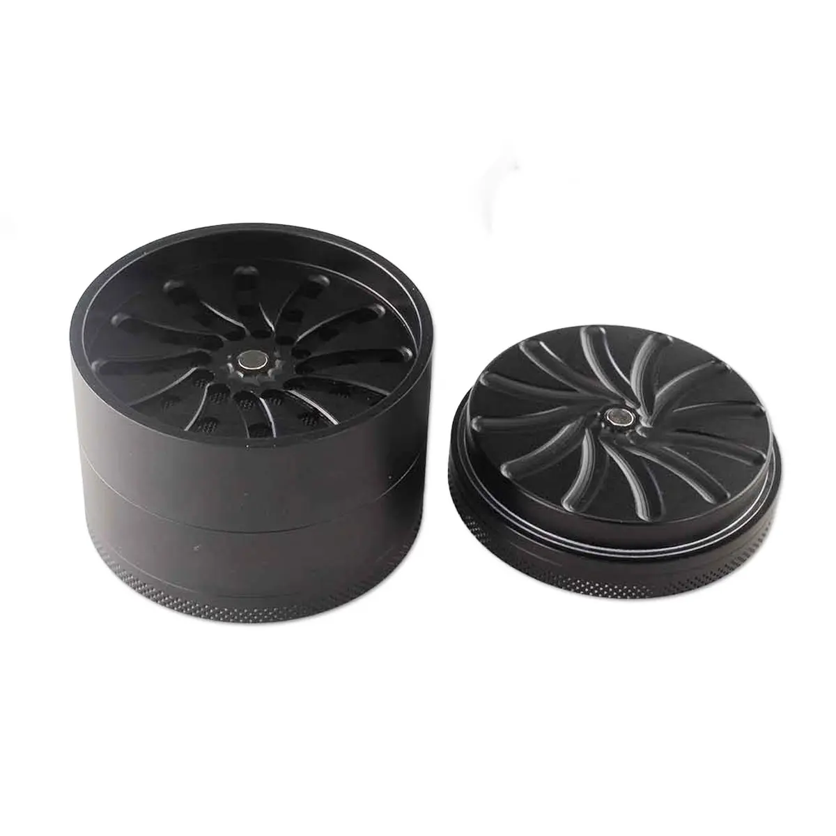 Black Leaf Masher Grinder Aluminium sans dents 4 pièces