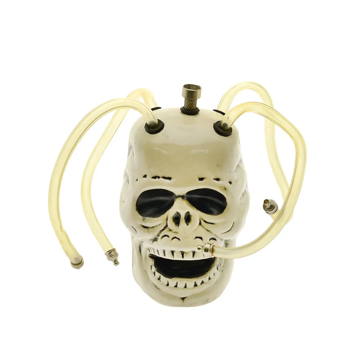 Bong en céramique Skull avec 4 tuyaux