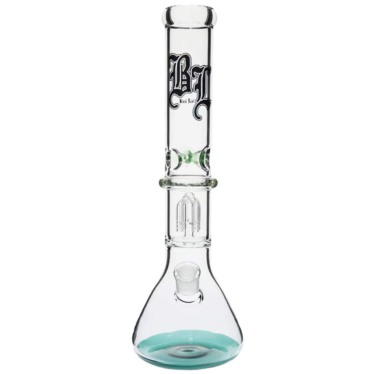Black Leaf bong en verre multicolor avec perc 4 bras