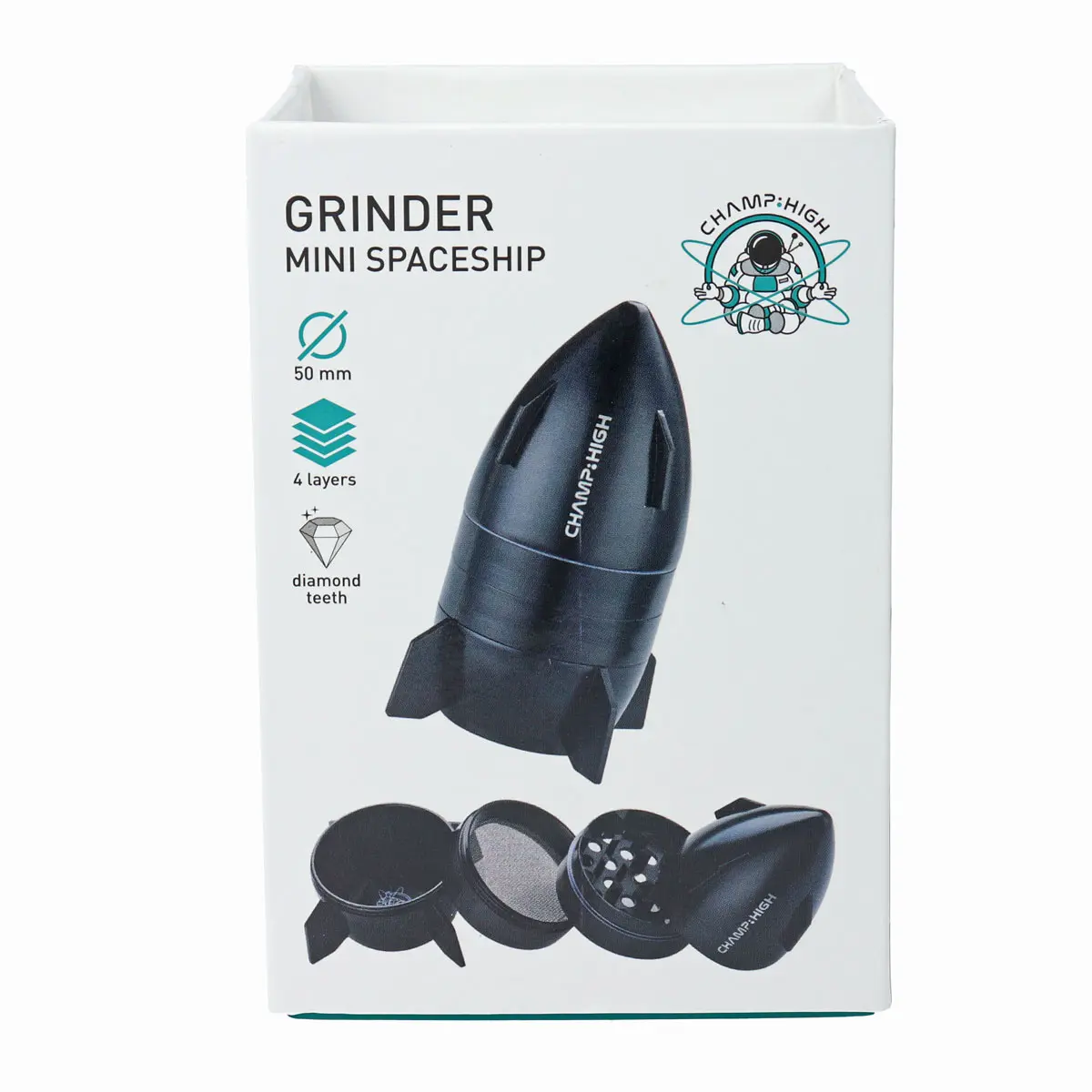 Broyeur Champ High 4 pièces 'Black Spaceship' 