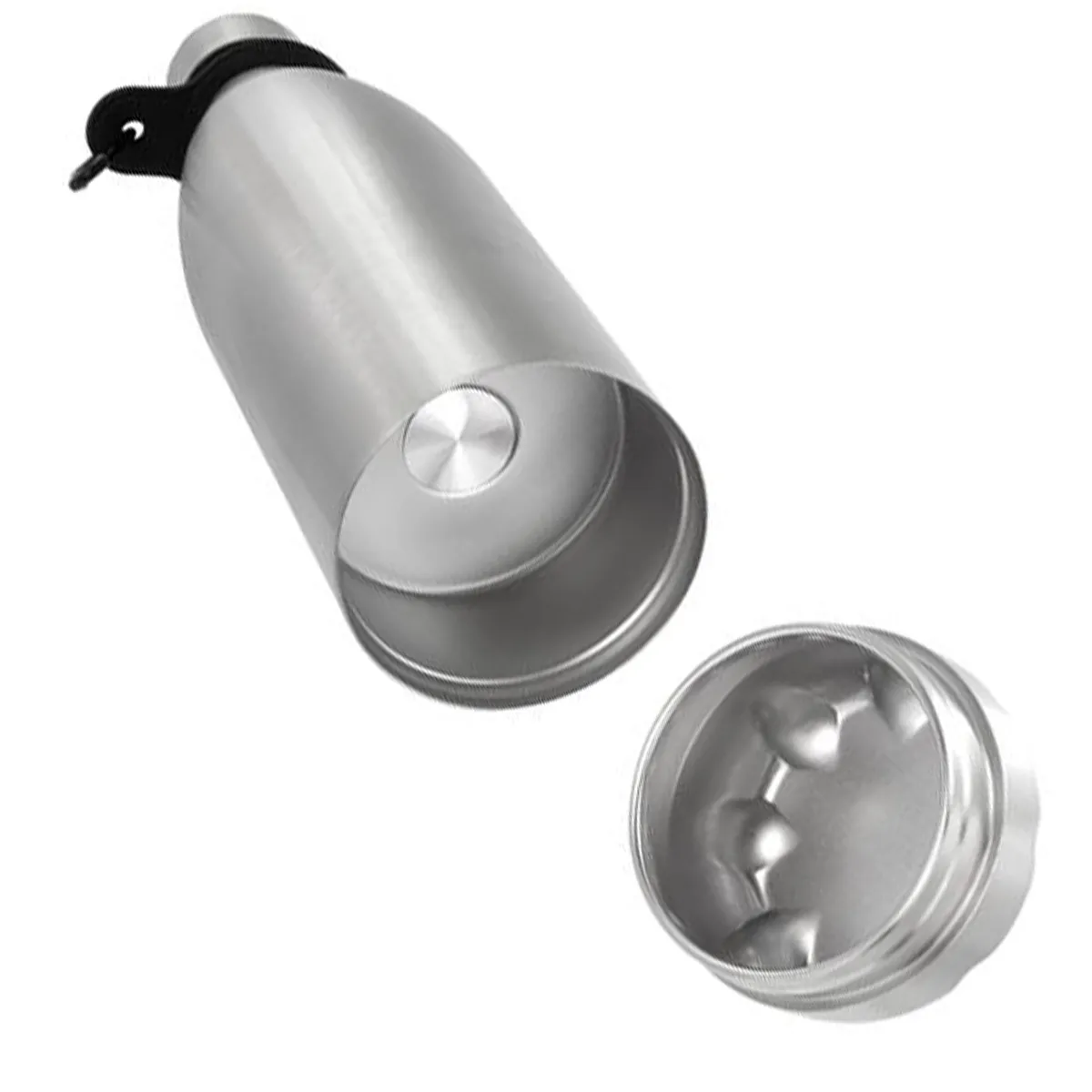 Bouteille en acier inoxydable avec compartiment caché - argent