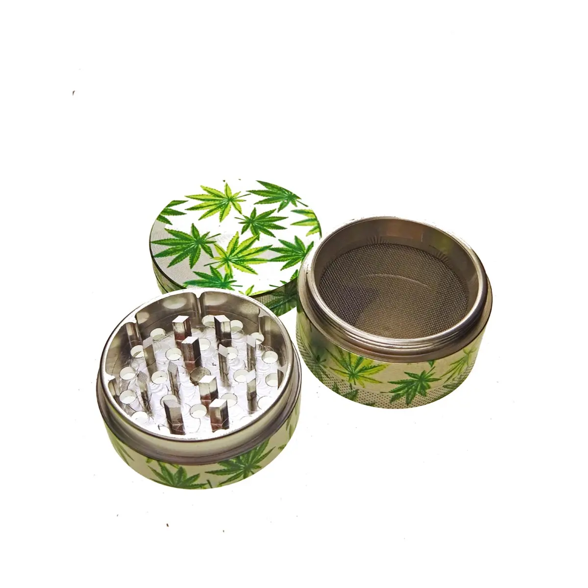 Grinder en aluminium avec tamis - 50mm - Feuilles