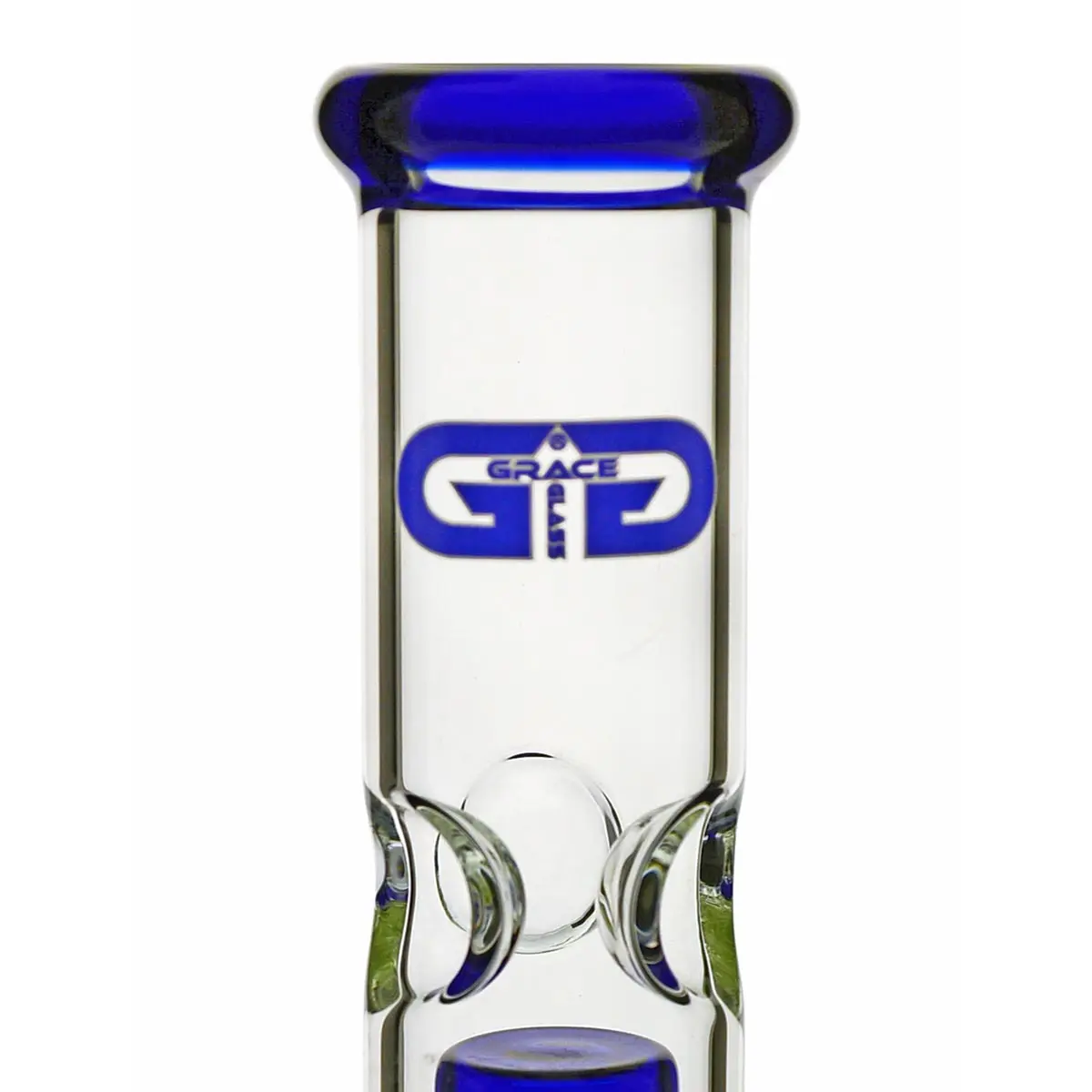Grace Glass bang en verre "Prurient Blue Penny" 35cm