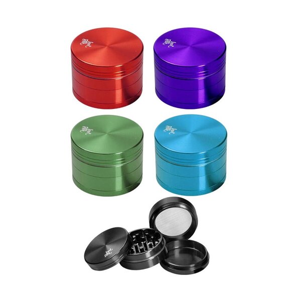 Grinder daluminium Black Leaf 4 pcs. avec aimant Ø 50mm