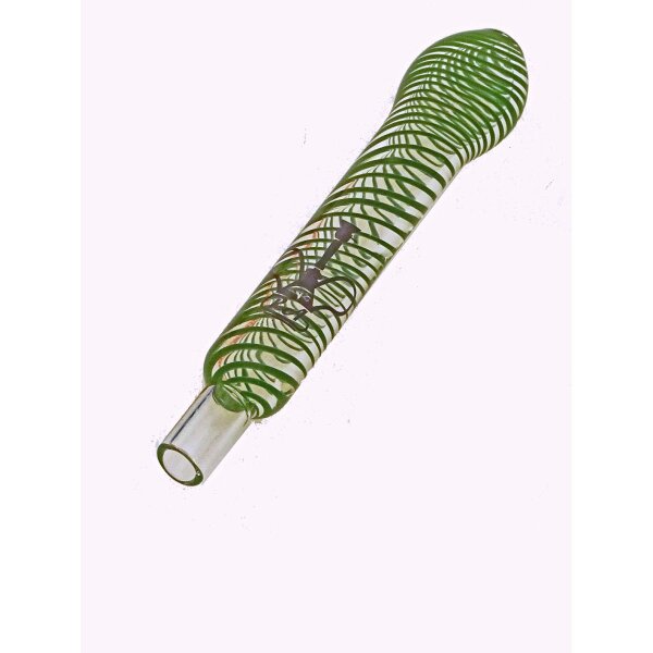 Embout buccal RA Shisha en verre spiralé - verdoyant