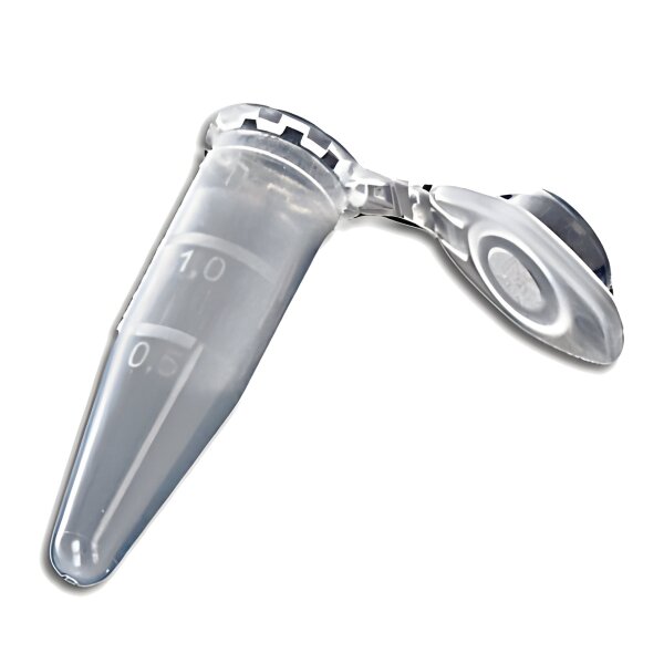 Fiole à réaction avec couvercle et échelle 1.5ml  - transparente