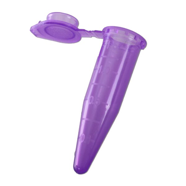 Fiole à réaction avec couvercle et échelle 1.5ml - violet