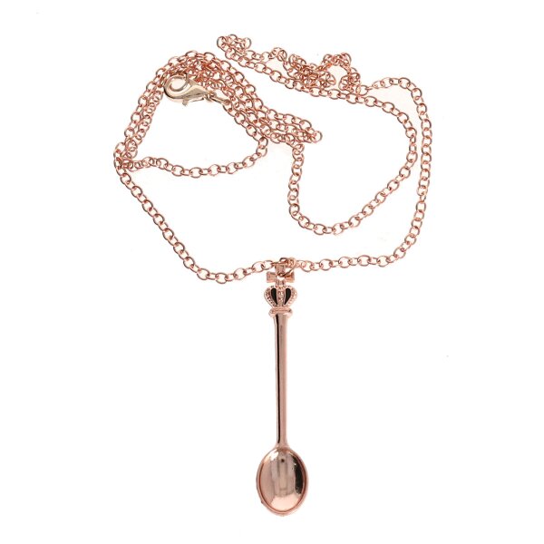 Collier avec cuillère 60 cm rosé