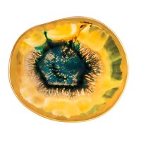 Vitre en verre aspect agate jaune