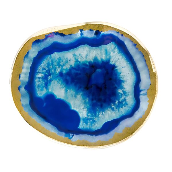 Vitre en verre aspect agate bleu