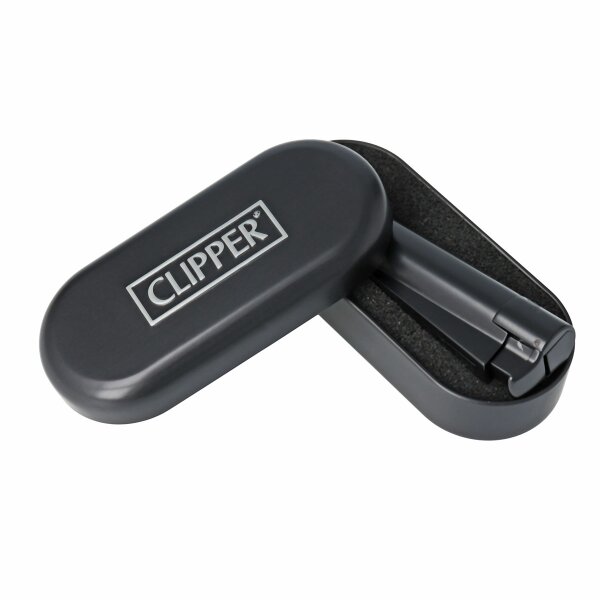 Clipper Jet Flame Métal + Étui - Noir Mat Intégral