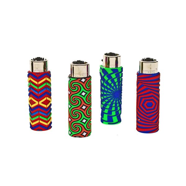 Briquet Clipper avec étui en silicone - Geometric