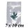 Sachets fermeture zip feuille de chanvre - 7x10cm