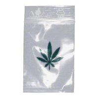 Sachets fermeture zip feuille de chanvre - 4x6cm