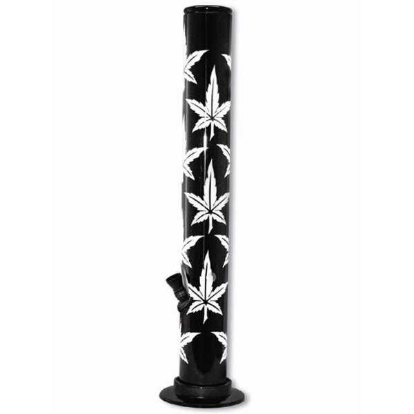 Bang acrylique noir avec feuilles de chanvre