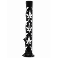 Bang acrylique noir avec feuilles de chanvre