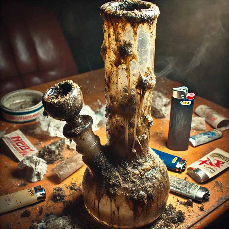 verschmutzte bong